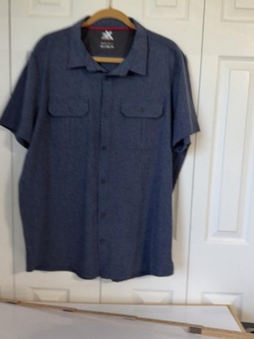 ZeroXposur Shirt Mens 2XL Blue Travel Series Short Sleeve Button Up Casual